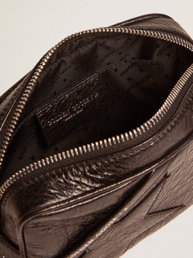 Women’s Mini Star Bag in black glossy leather with tone-on-tone star - Image 4