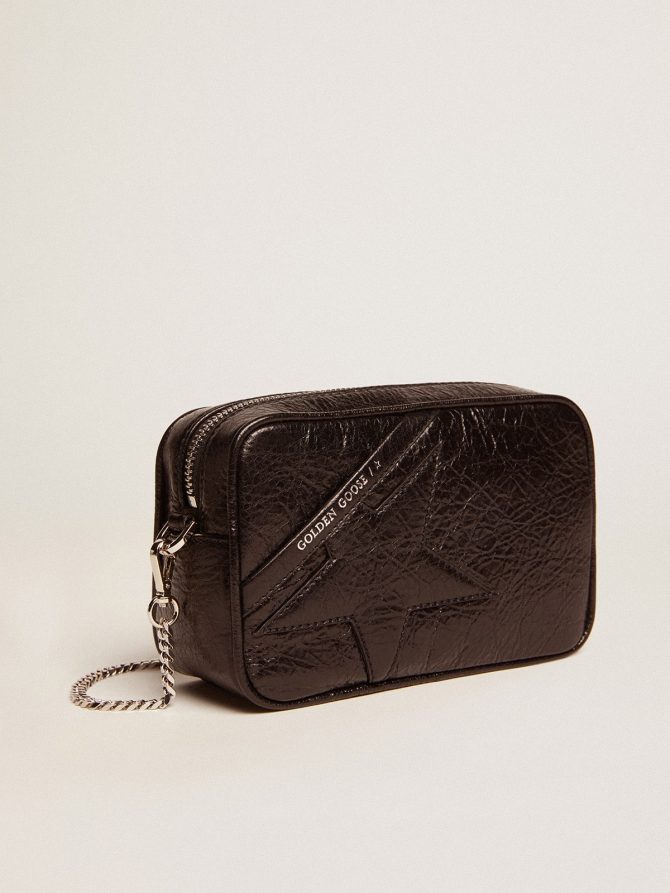 Women’s Mini Star Bag in black glossy leather with tone-on-tone star - Image 5