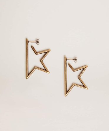 Women’s Star antique gold color pendant earrings