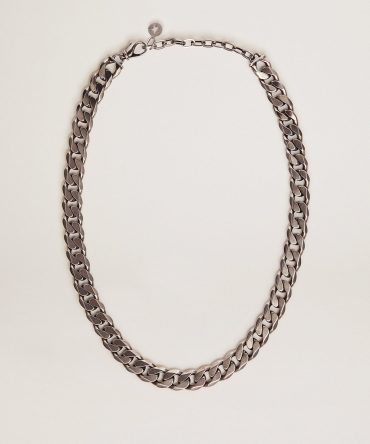 Men’s antique silver-colored chain necklace