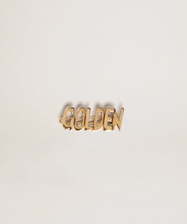 Men’s lace lock with clip in old gold color with Golden lettering