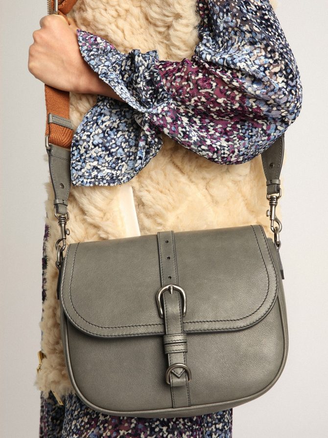 Women’s Francis Bag medium in stone gray leather - Image 3