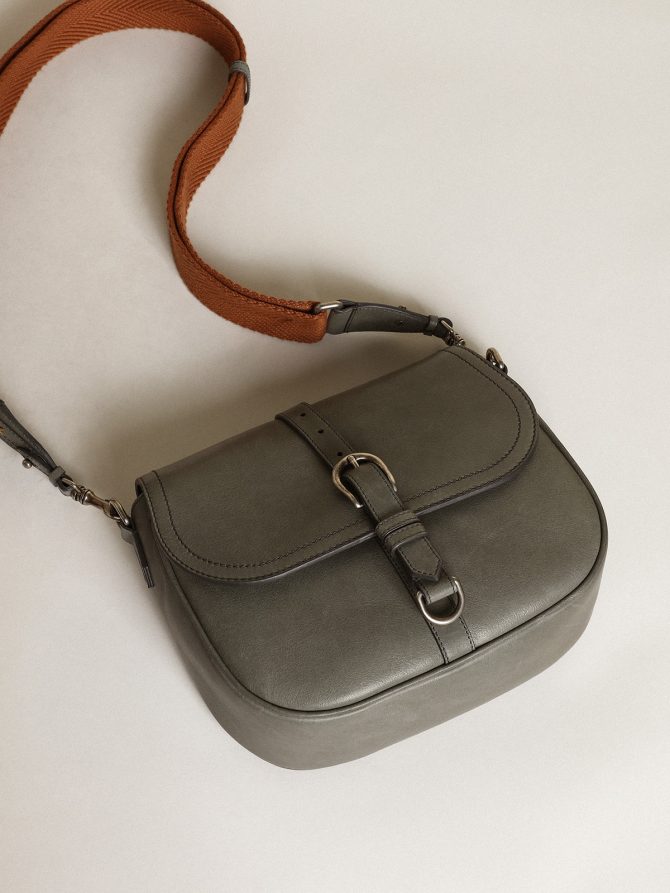 Women’s Francis Bag medium in stone gray leather - Image 4