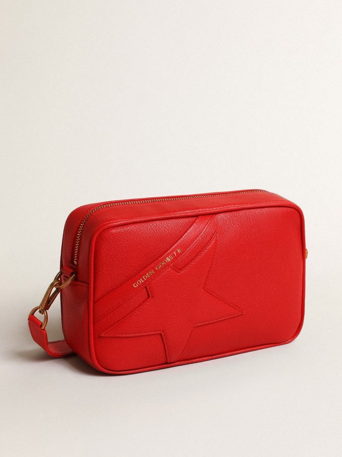 Women’s Star Bag in bright red leather - Image 2