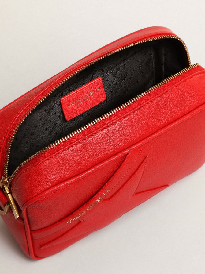 Women’s Star Bag in bright red leather - Image 4