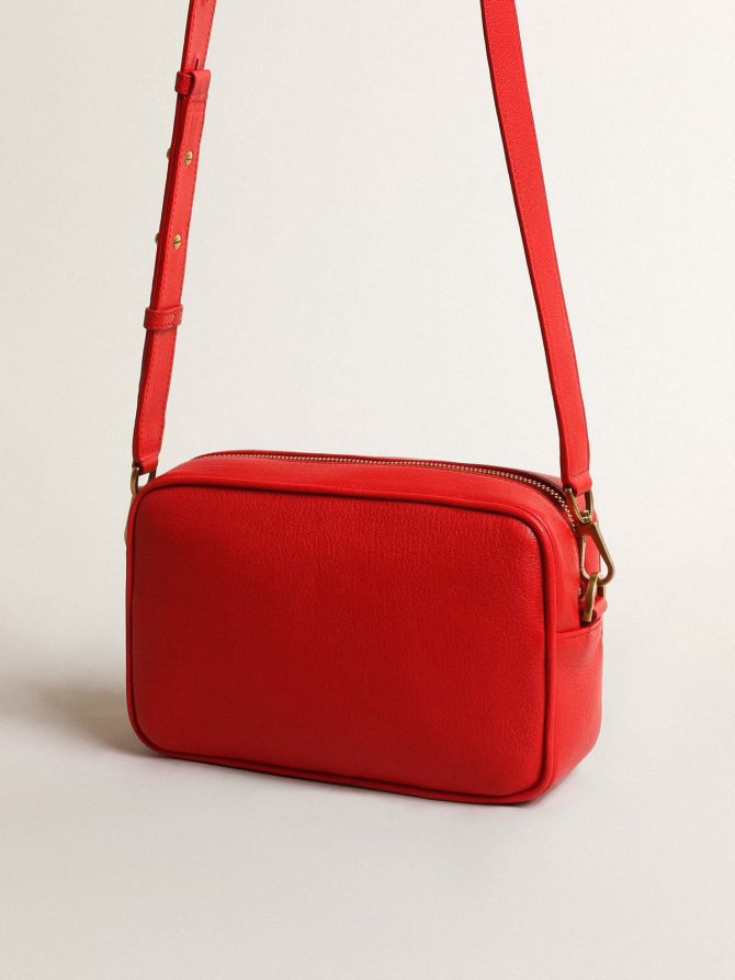Women’s Star Bag in bright red leather - Image 5