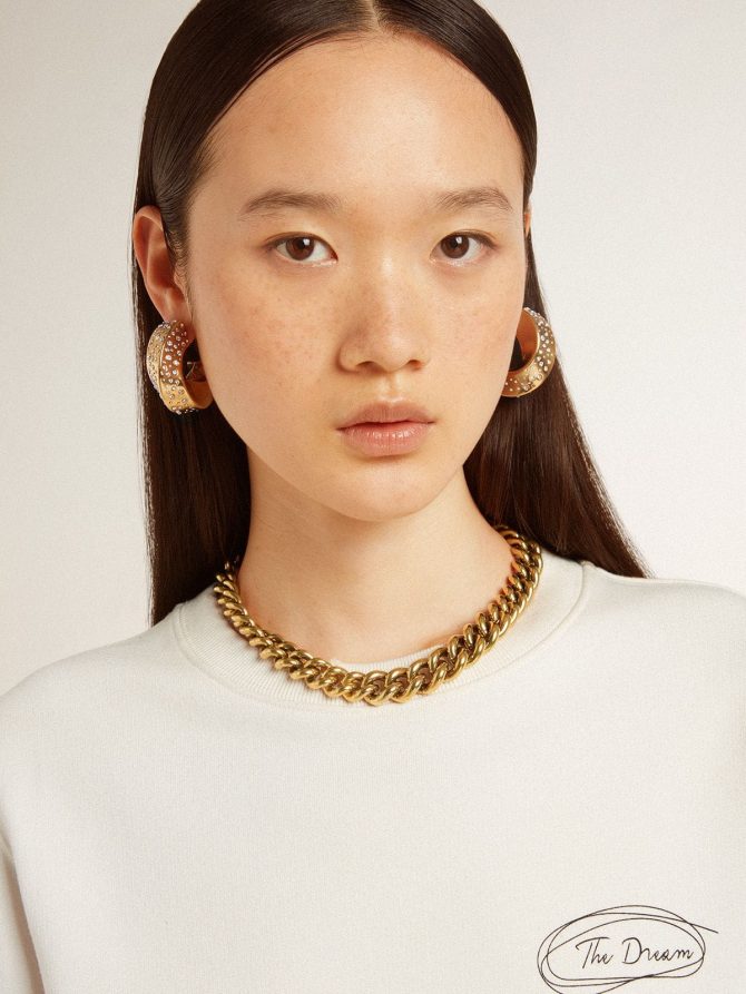 Necklace in antique gold decreasing chain with star-shaped clasp - Image 2