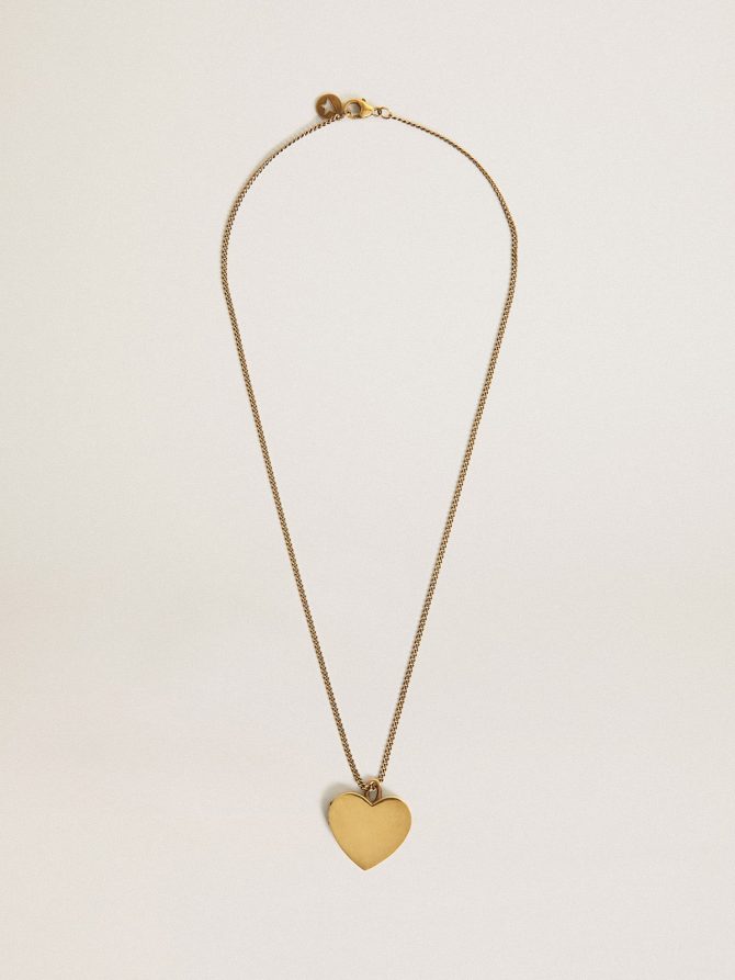 Necklace in antique gold color with heart charms