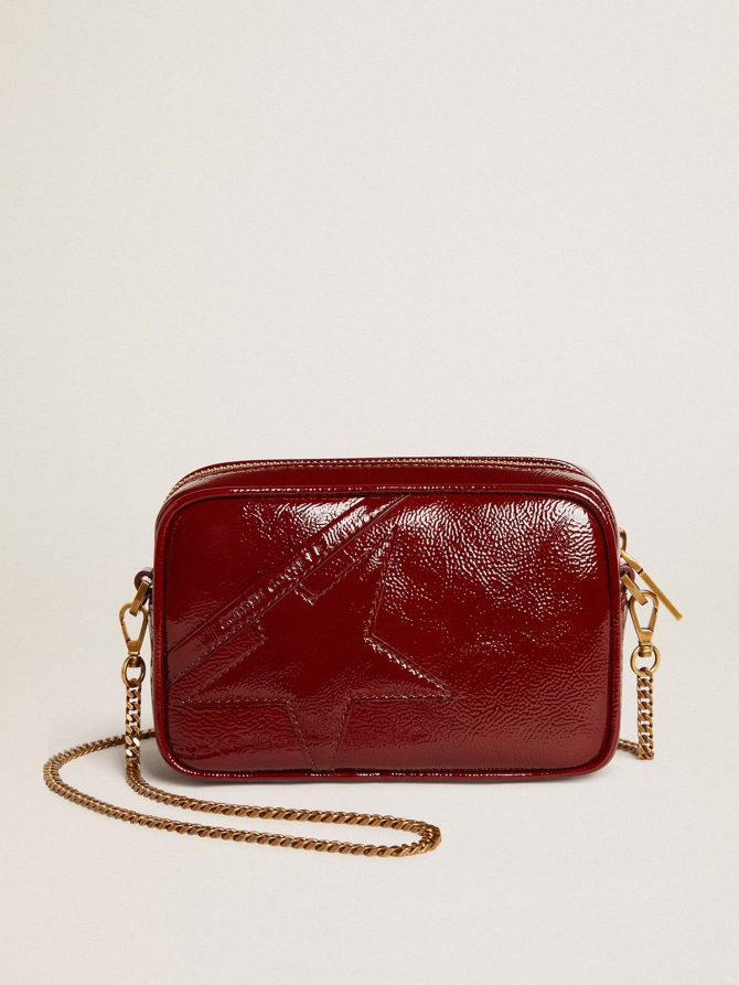 Mini Star Bag in burgundy patent leather with tone-on-tone star