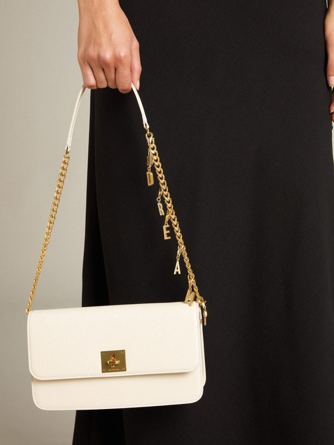 Gioia Bag in butter-colored boarded leather with gold details - Image 3