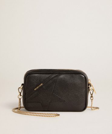 Mini Star Bag in black leather with tone-on-tone star