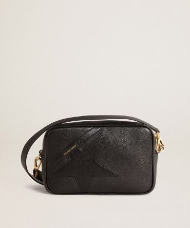 Star Bag in black leather with tone-on-tone star