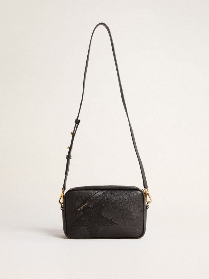 Star Bag in black leather with tone-on-tone star - Image 2