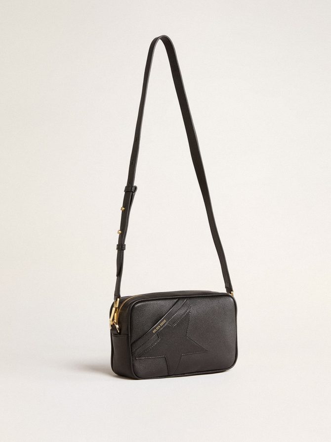 Star Bag in black leather with tone-on-tone star - Image 3