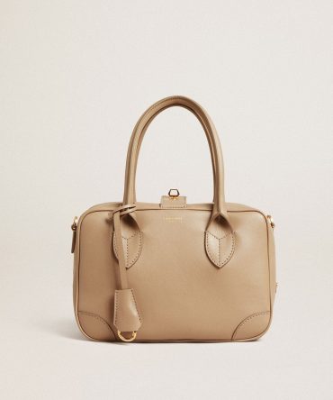 Vita Bag in beige leather with gold details