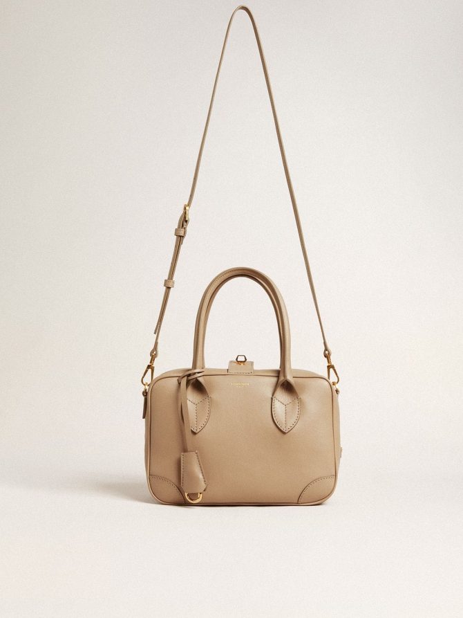Vita Bag in beige leather with gold details - Image 2
