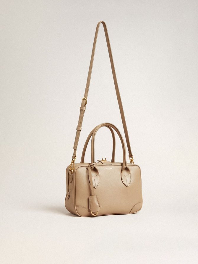 Vita Bag in beige leather with gold details - Image 4