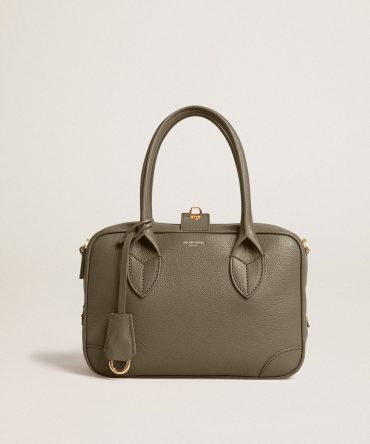 Vita Bag in sage-green sheepskin leather with gold details