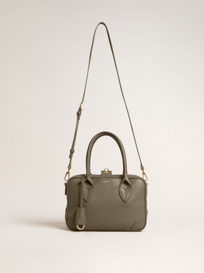 Vita Bag in sage-green sheepskin leather with gold details - Image 2