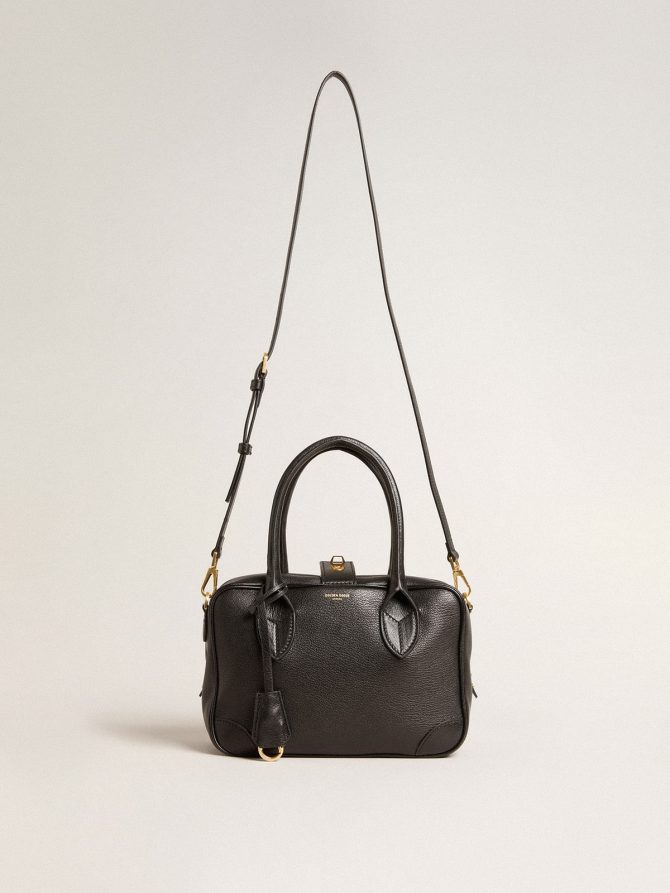 Vita Bag in black sheepskin leather with gold details - Image 2