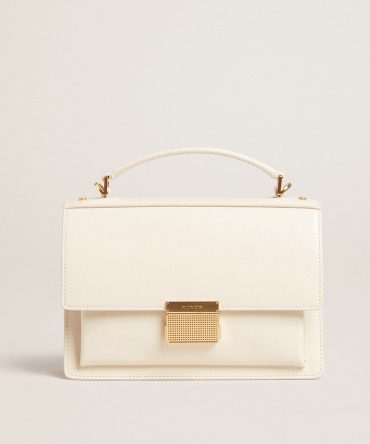 Venezia Bag in butter-colored boarded leather with gold details