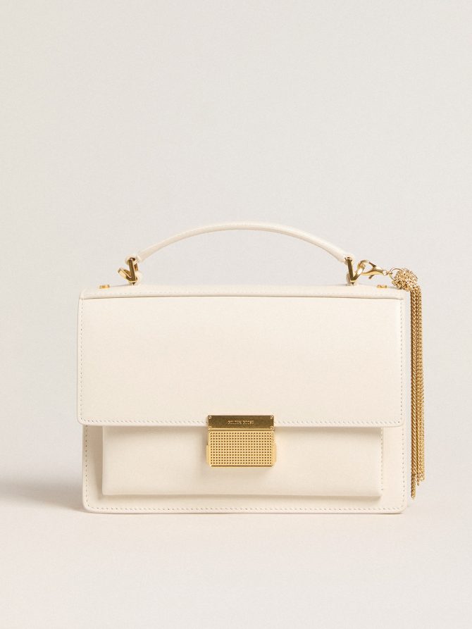 Venezia Bag in butter-colored boarded leather with gold details - Image 6