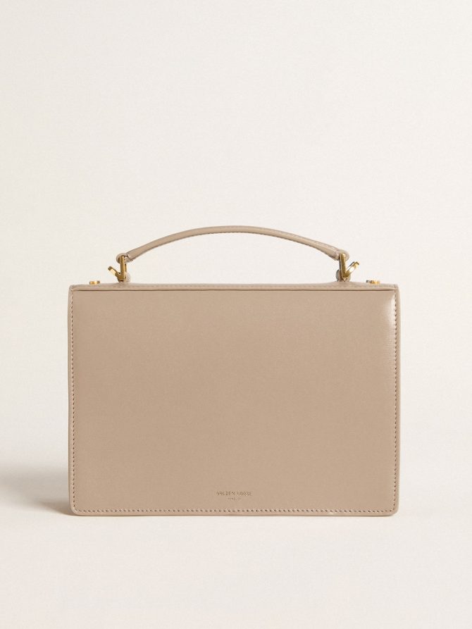 Venezia Bag in beige boarded leather with gold details - Image 4