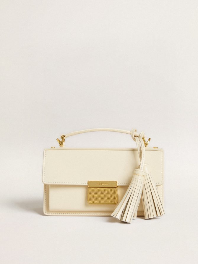 Small Venezia Bag in butter-colored boarded leather with gold details - Image 5
