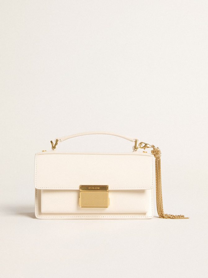 Small Venezia Bag in butter-colored boarded leather with gold details - Image 6