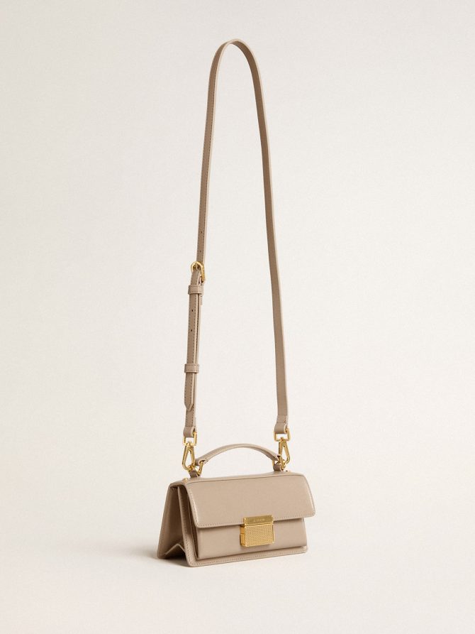 Small Venezia Bag in beige boarded leather with gold details - Image 2