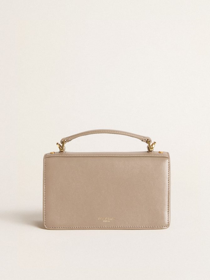 Small Venezia Bag in beige boarded leather with gold details - Image 3