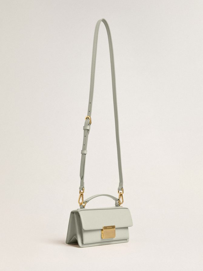 Small Venezia Bag in mineral-gray boarded leather with gold details - Image 2