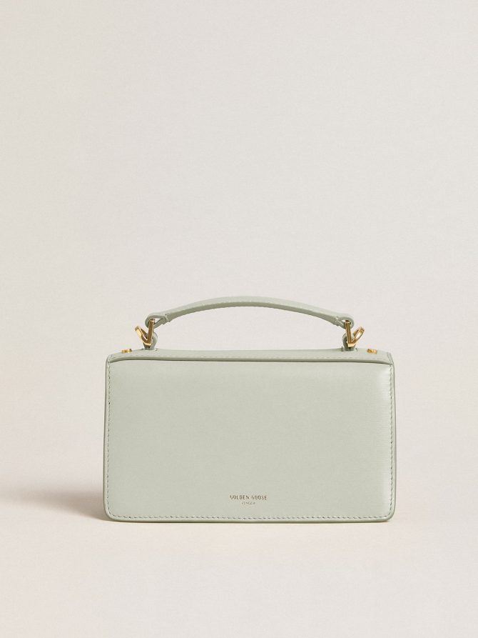 Small Venezia Bag in mineral-gray boarded leather with gold details - Image 4
