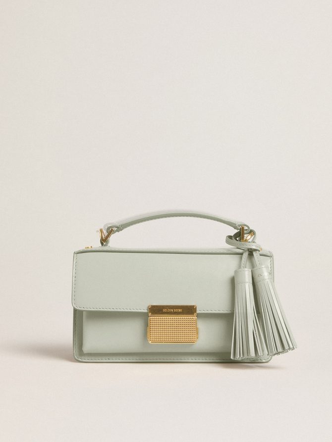 Small Venezia Bag in mineral-gray boarded leather with gold details - Image 5