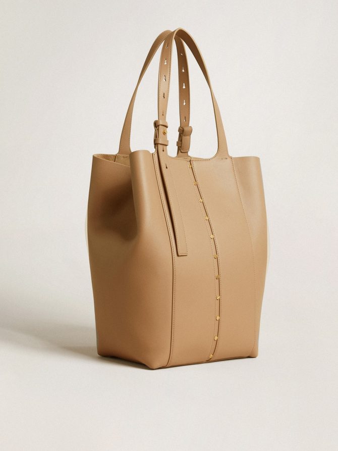 24/7 Bag in cappuccino-colored leather with adjustable handles - Image 2