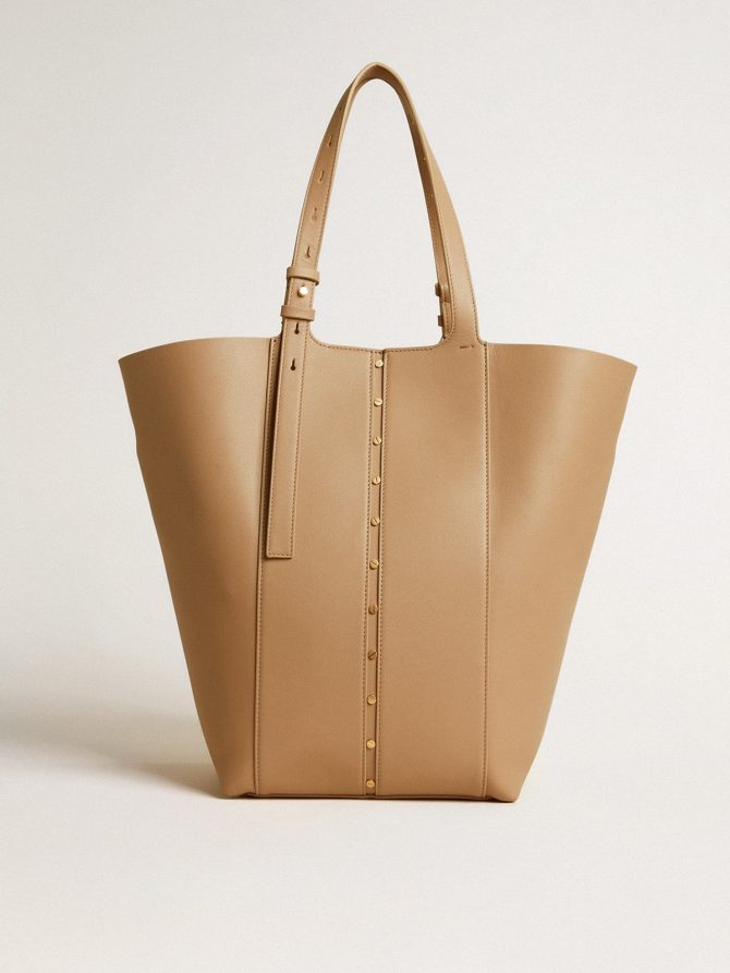 24/7 Bag in cappuccino-colored leather with adjustable handles - Image 4