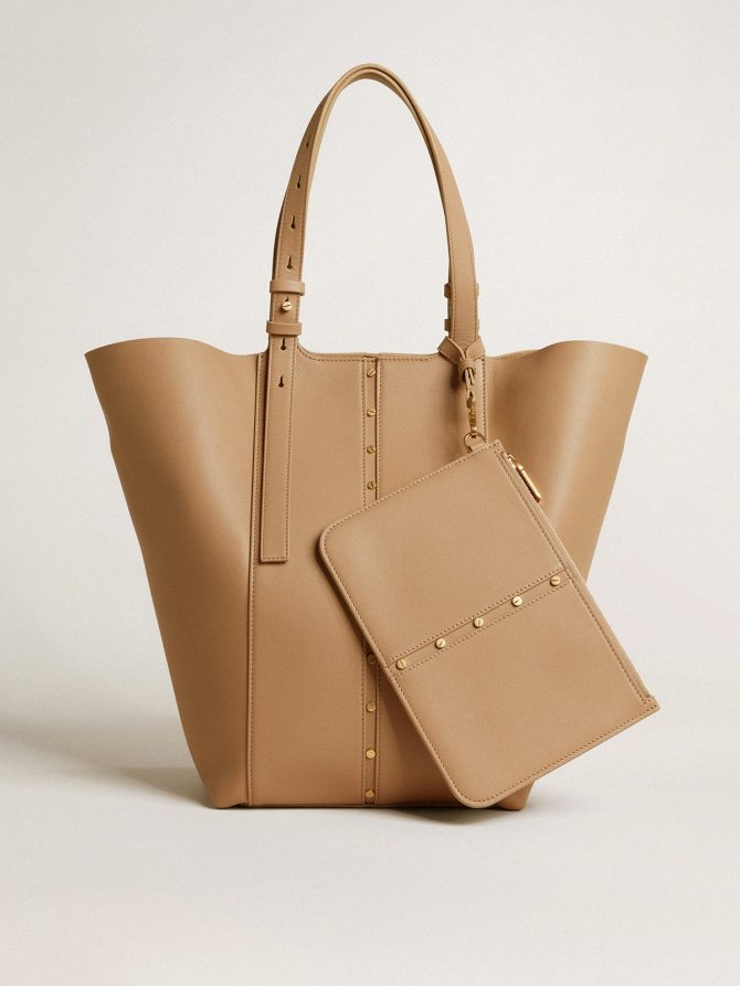 24/7 Bag in cappuccino-colored leather with adjustable handles - Image 8