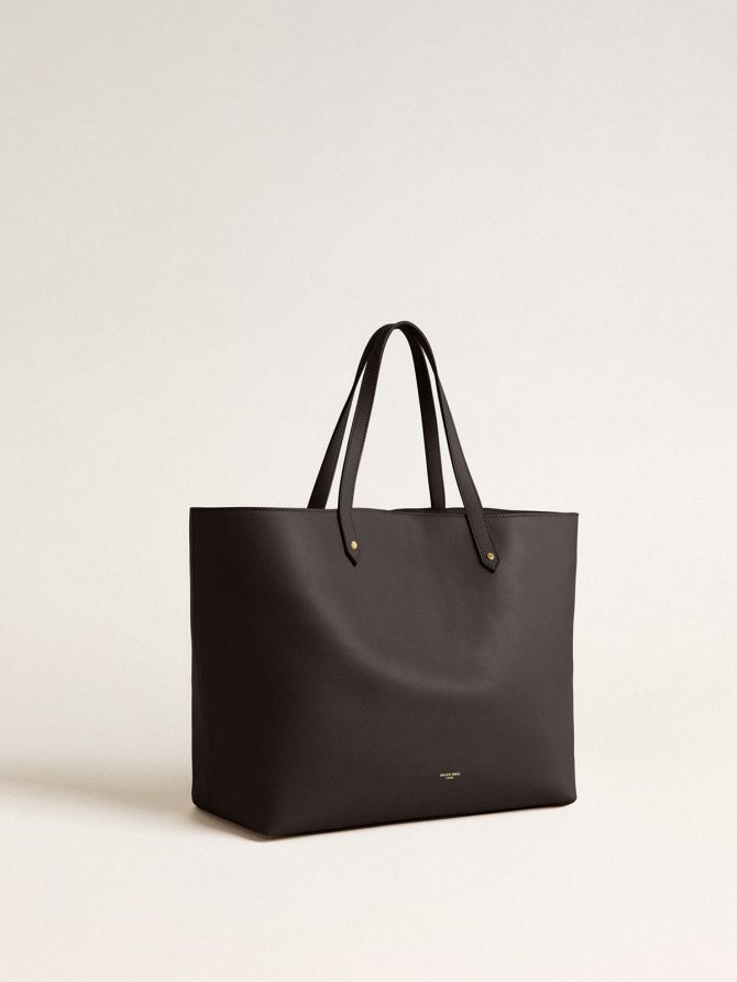 Black Pasadena Bag made of smooth leather with gold logo - Image 2