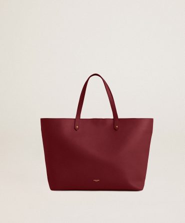 Burgundy Pasadena Bag in smooth leather with gold logo