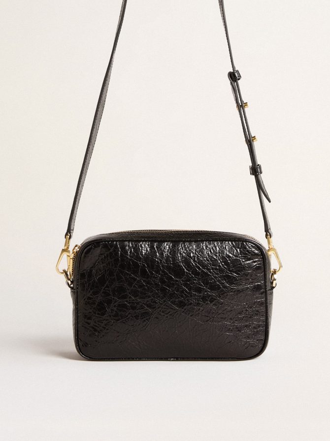 Star Bag in glossy black leather with tone-on-tone star - Image 5