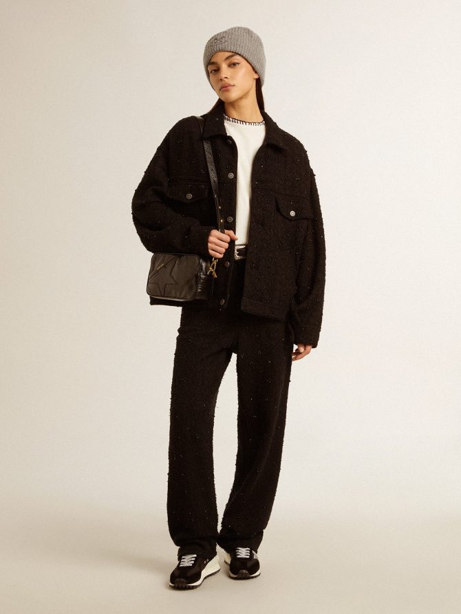 Star Bag in glossy black leather with tone-on-tone star - Image 7