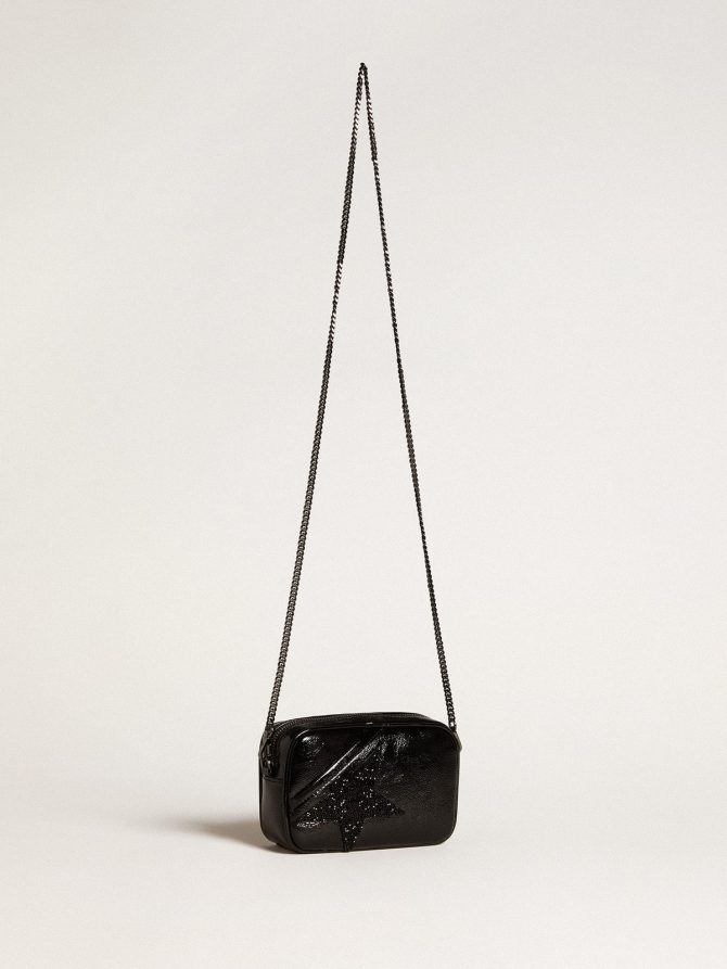 Mini Star Bag in black leather with Swarovski crystal star - Image 3