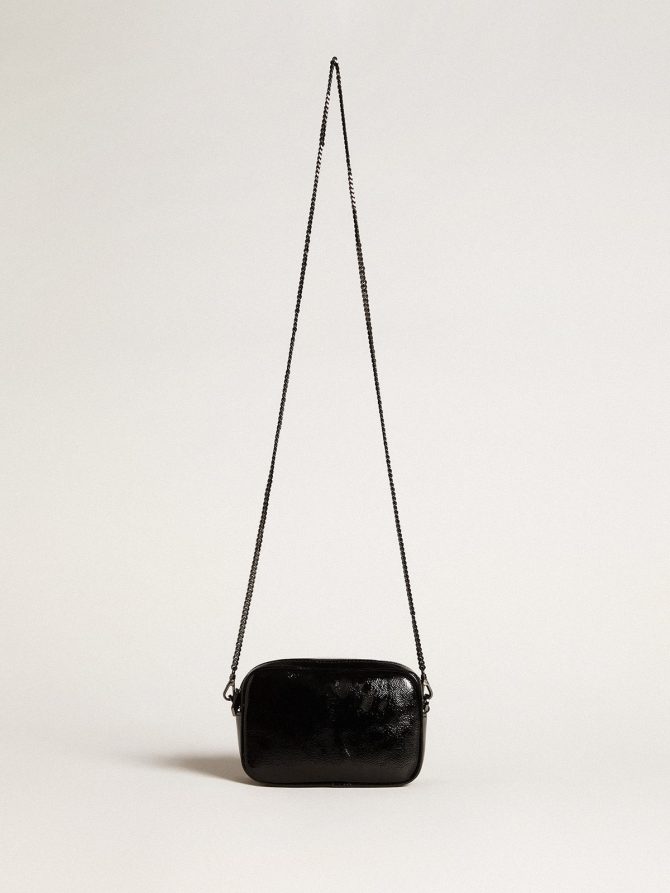 Mini Star Bag in black leather with Swarovski crystal star - Image 4
