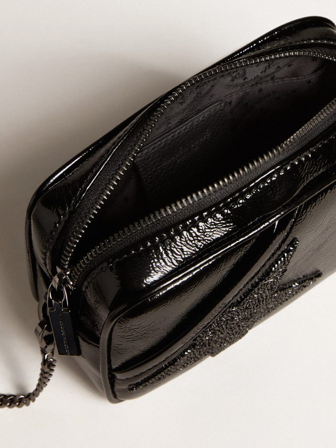 Mini Star Bag in black leather with Swarovski crystal star - Image 5