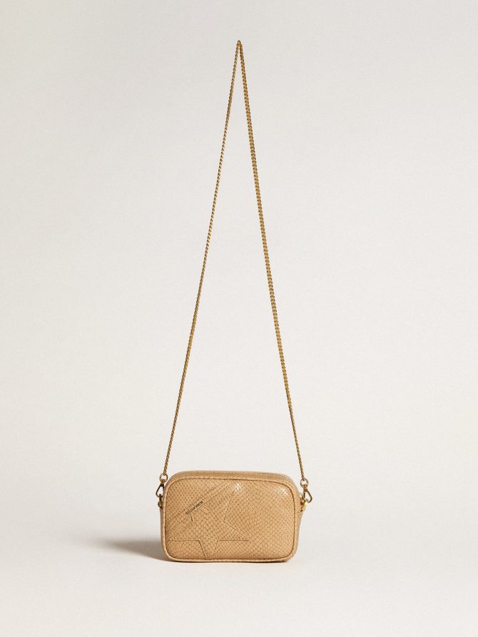 Mini Star Bag in beige snake-print leather - Image 2