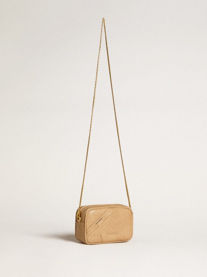 Mini Star Bag in beige snake-print leather - Image 3