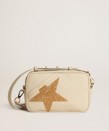 Star Bag in butter-colored hammered leather with Swarovski crystal star