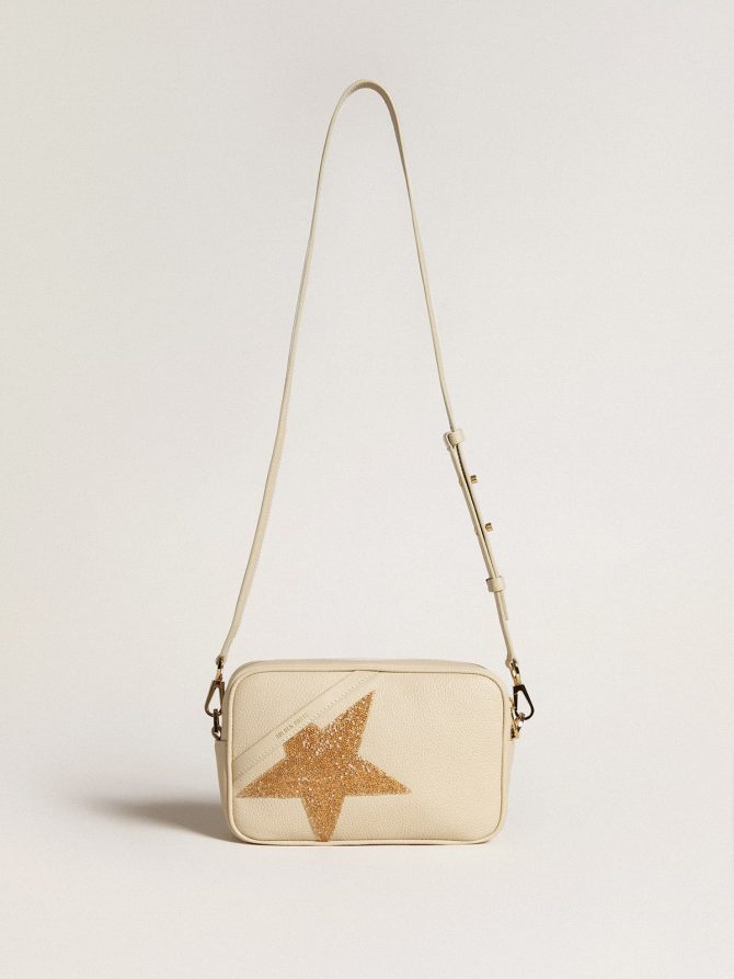 Star Bag in butter-colored hammered leather with Swarovski crystal star - Image 2