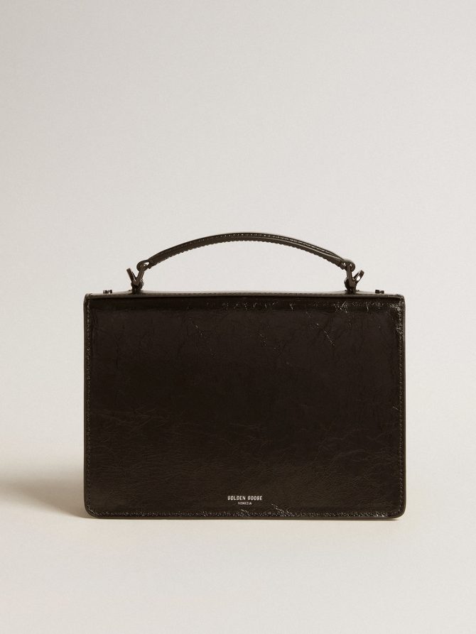 Venezia Bag in black metallic leather with black details - Image 3