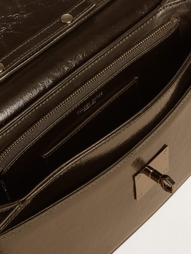 Gioia Bag in black glossy leather with metal details - Image 6